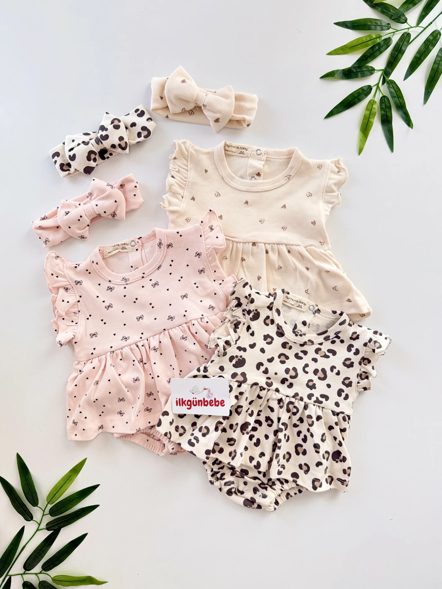 Alice 3’lü Bandanalı Romper Yazlık Set