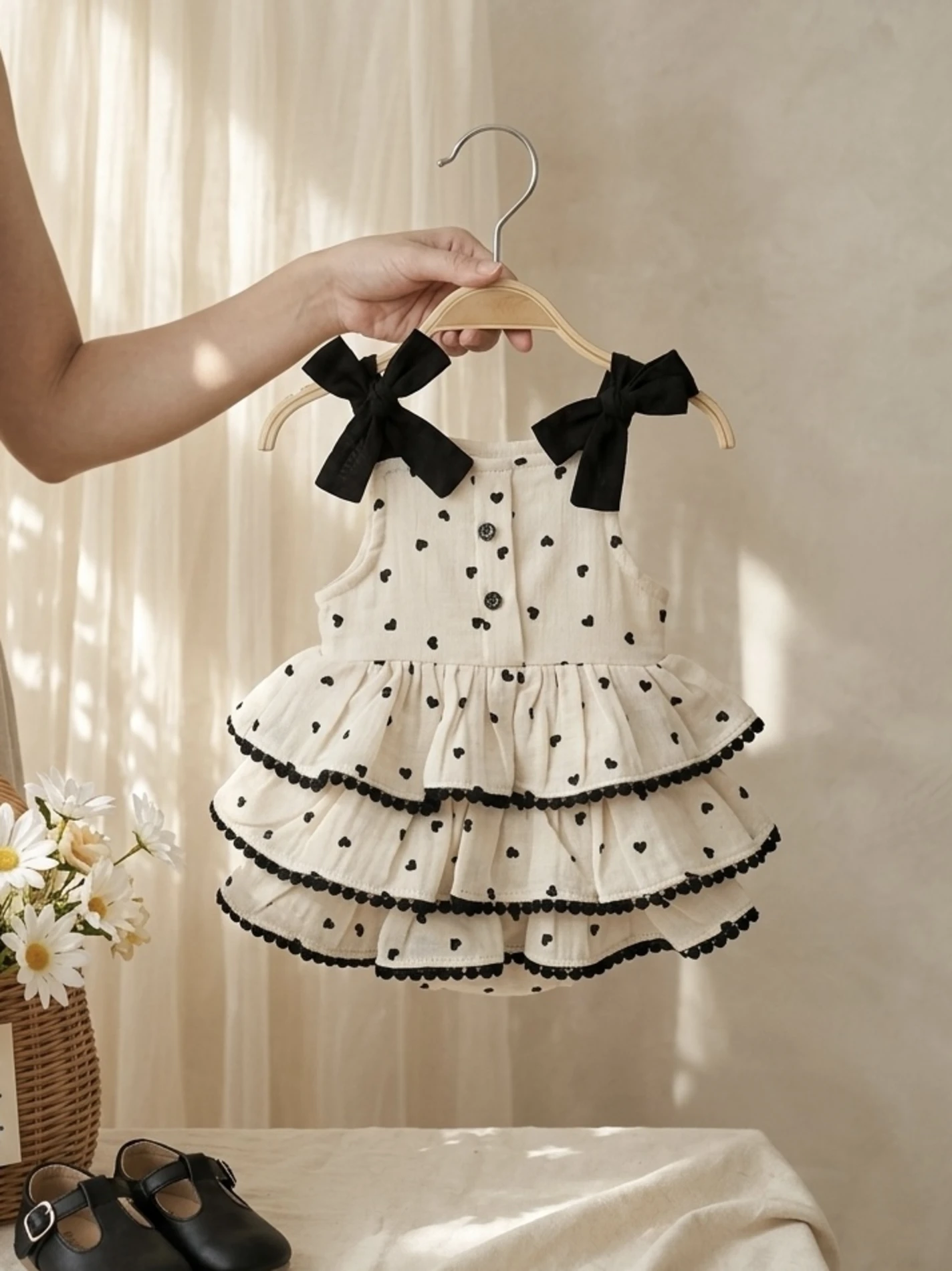 Lovely   Fiyonk Omuz Bağlamalı Yazlık Müslin Romper