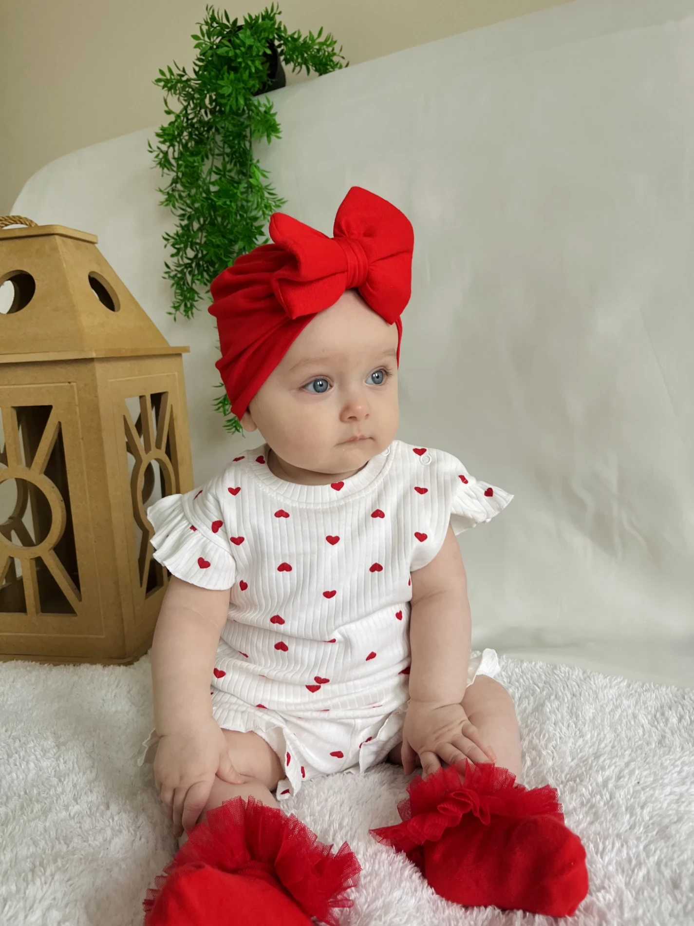 Minik Kalp Desenli Fırfır Detaylı 2’li Takım