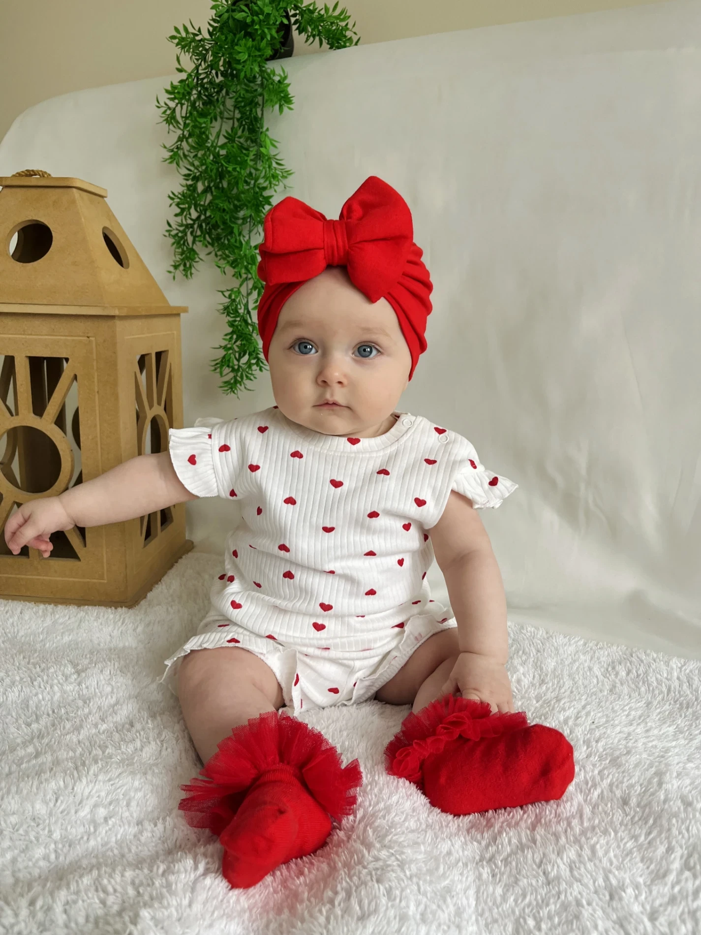 Minik Kalp Desenli Fırfır Detaylı 2’li Takım