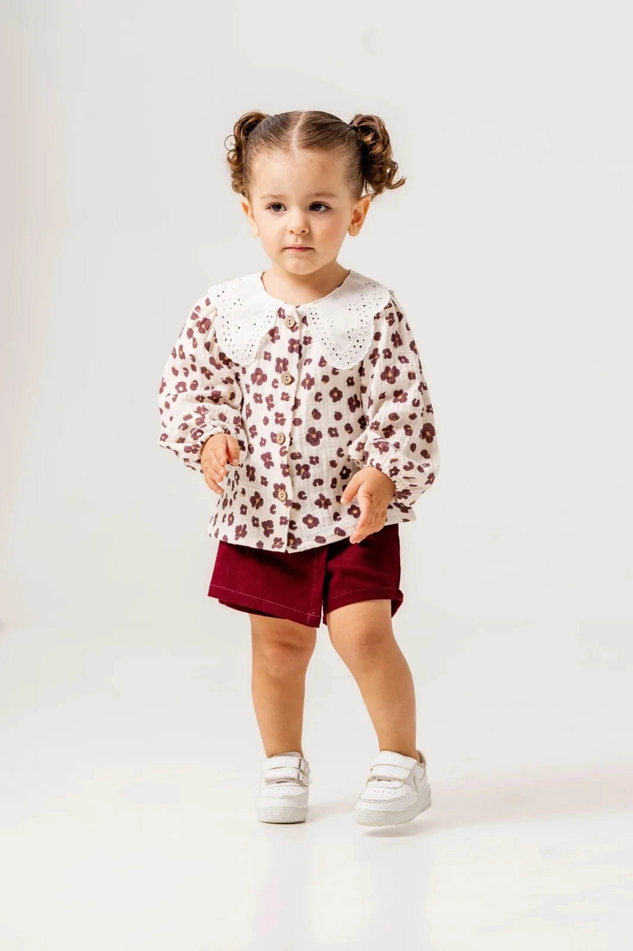 Leopar Desenli Müslin Fisto Yaka Çorap Hediyeli 3’lü Takım