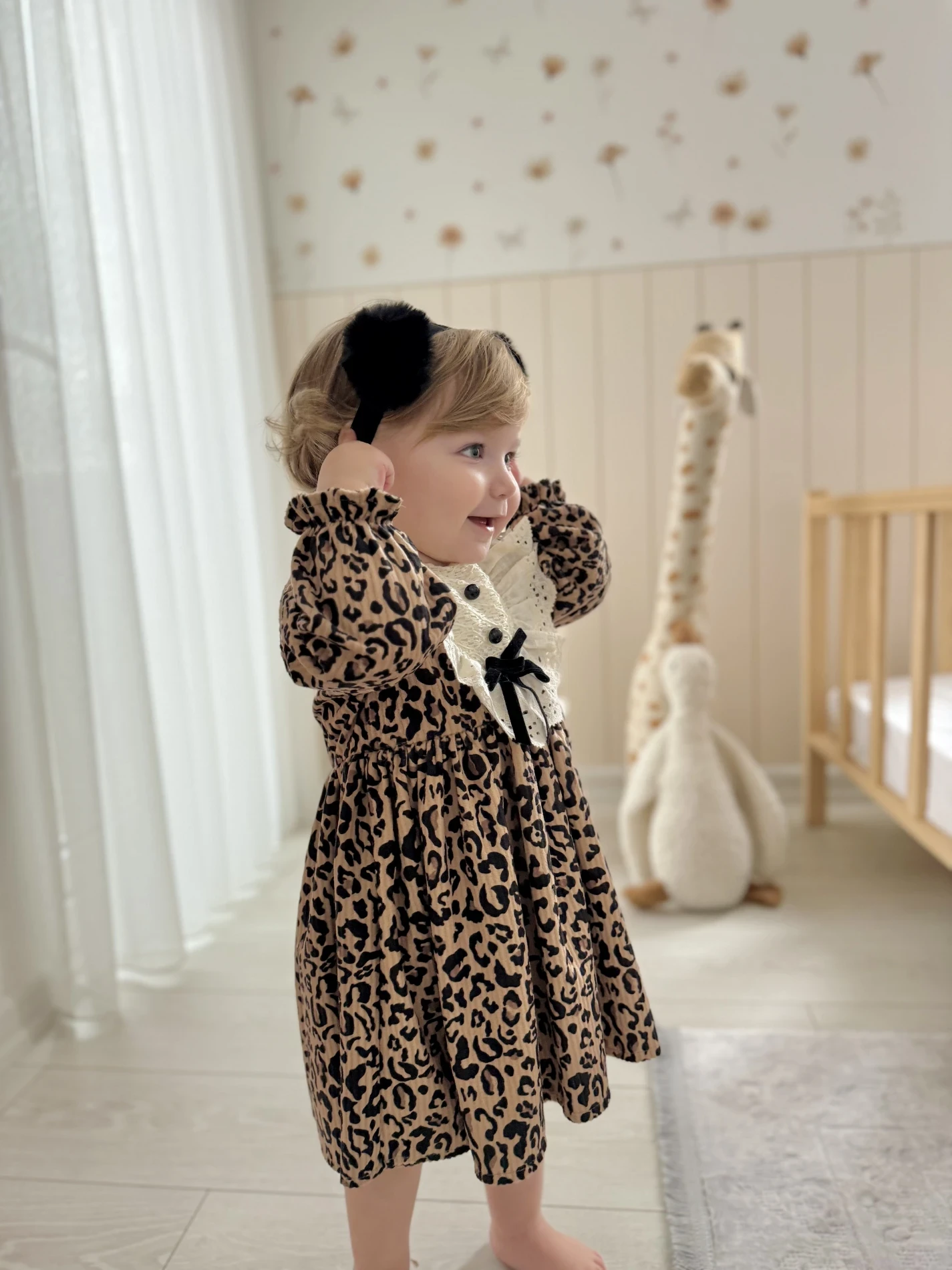 Premium Kalite Özel Koleksiyon Leopar Desen Yumuşak Süet Dokulu Romper Tulum