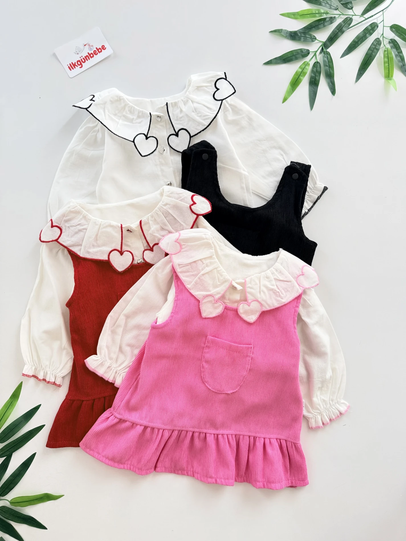 Kalp Desenli Kadife Etekli Gömlek & Jile 