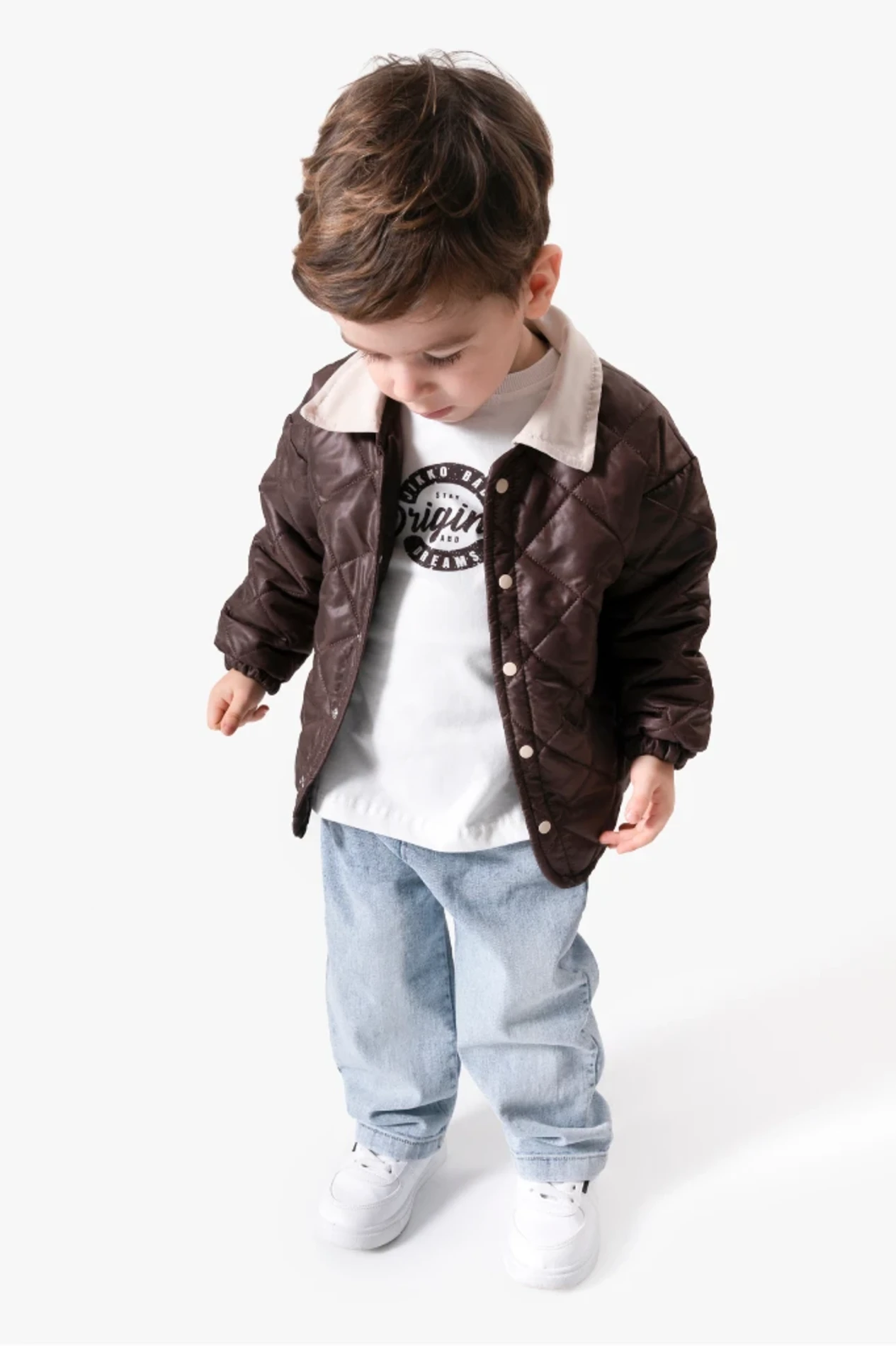 Kapitone Ceketli Kot Pantalonlu 3’lü Takım