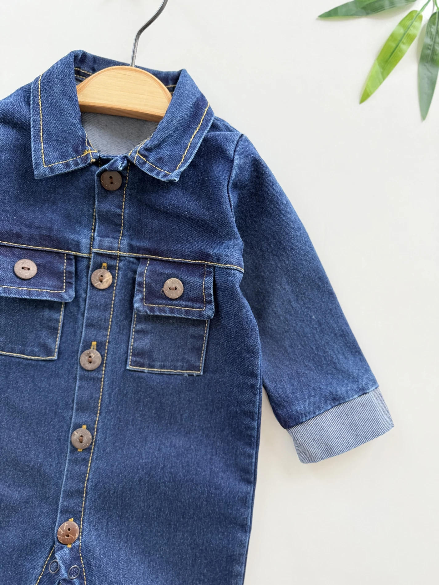 Likralı  Esnek Çetin Detaylı  Kot Tulum