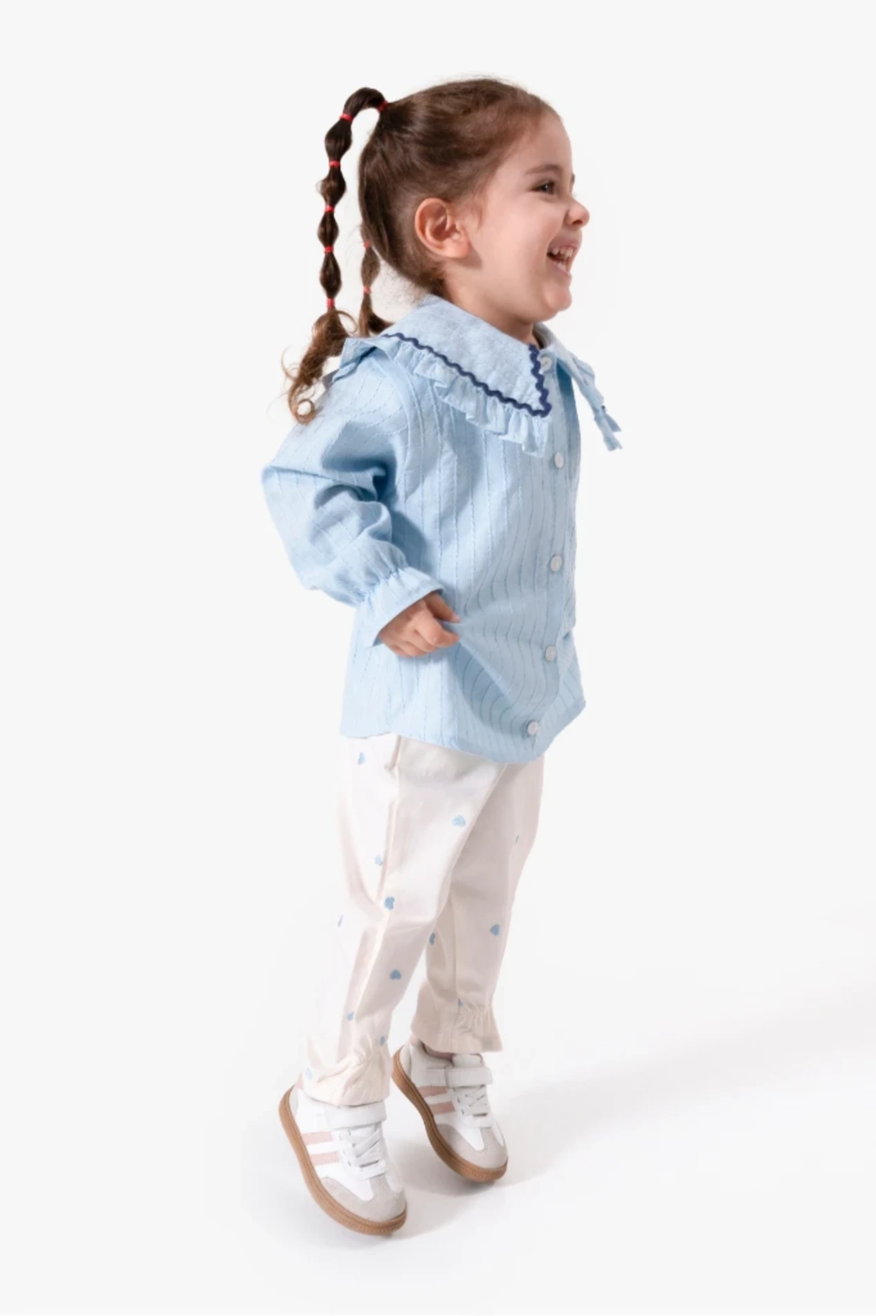 Su Taşı Yaka Detaylı Kalp Pantalonlu Premium Takım