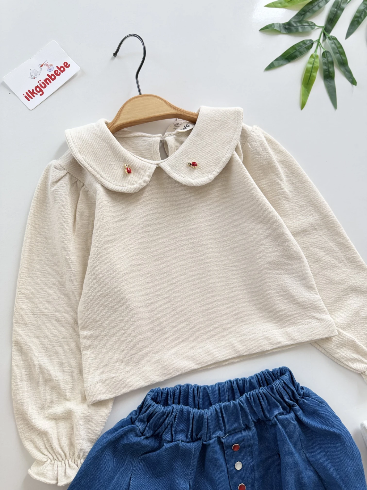 Uğur Böcek Yaka Denim Kot Şortlu 3’lü Takım