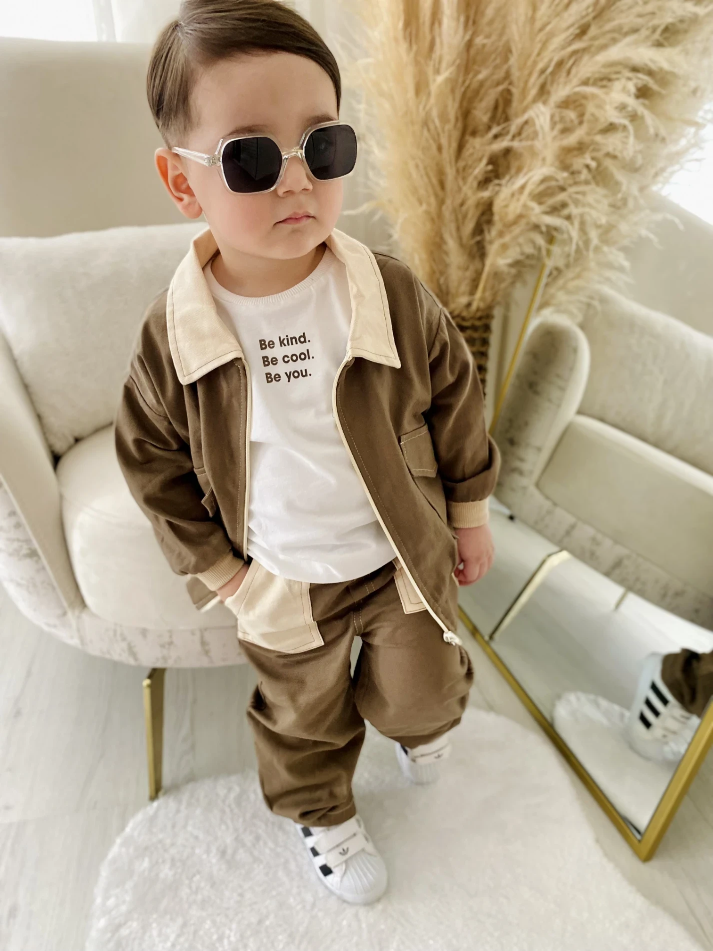 Premium Kalite Erkek Bebek Gabardin Ceketli 3'Lü Takım 