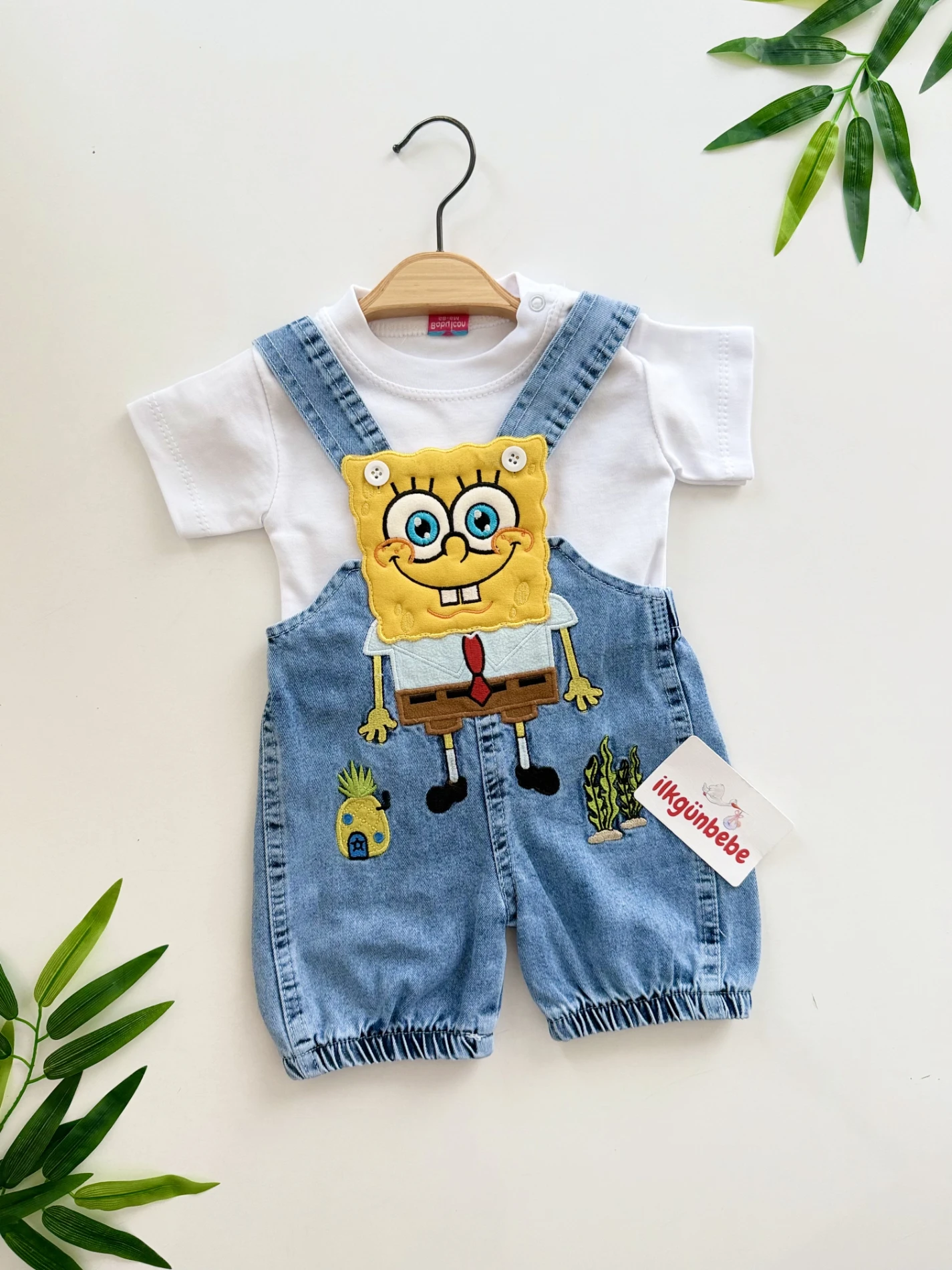 Sünger Bob Unisex Kot Salopet & Body 