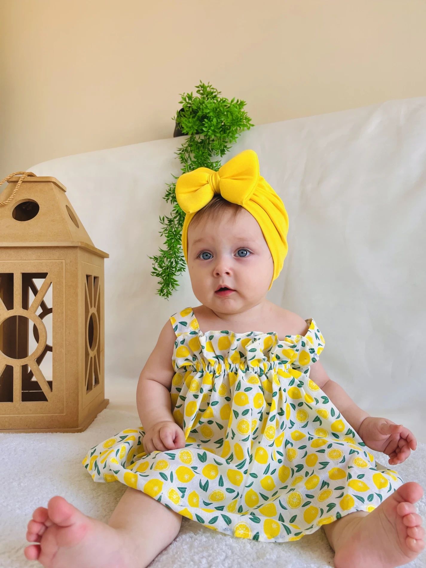 Limon  Desenli Kampanyalı Elbise 