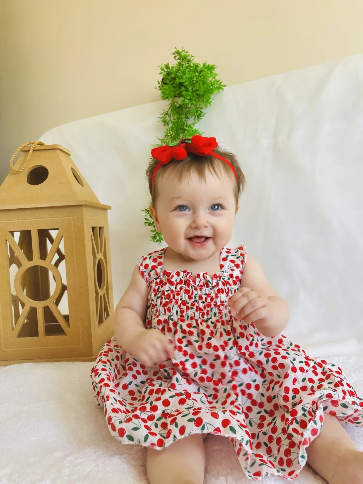 Kiraz  Desenli Kampanyalı Elbise 