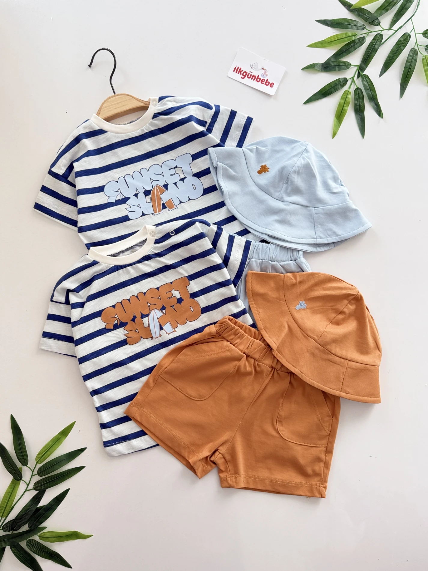 Sunset Island Bucket Şapkalı 3’lü Takım