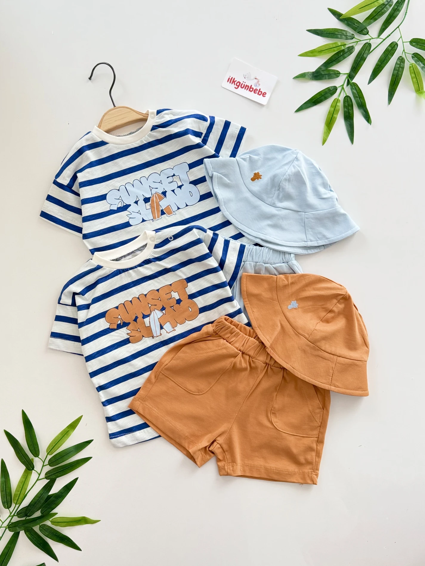 Sunset Island Bucket Şapkalı 3’lü Takım