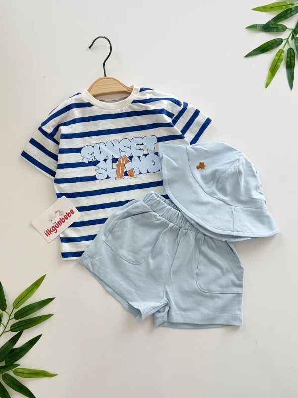 Sunset Island Bucket Şapkalı 3’lü Takım