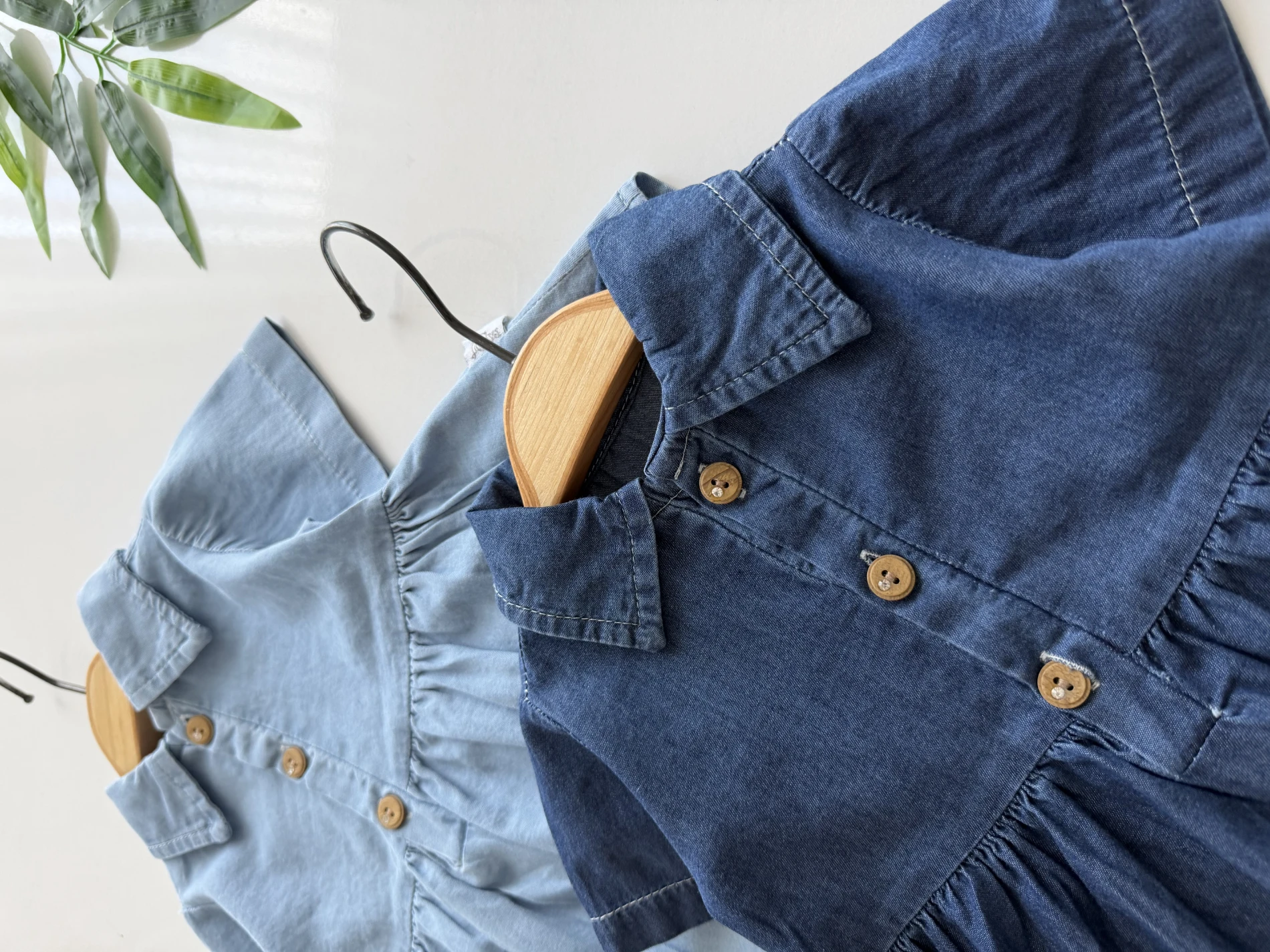 Denim Clara  – Düğmeli ve Cepli Bebek Kot Elbise