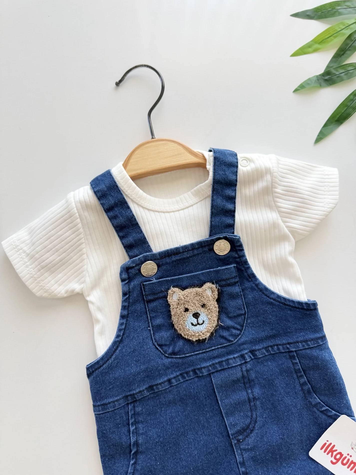 Teddy Bodyli Kot Salopetli Set