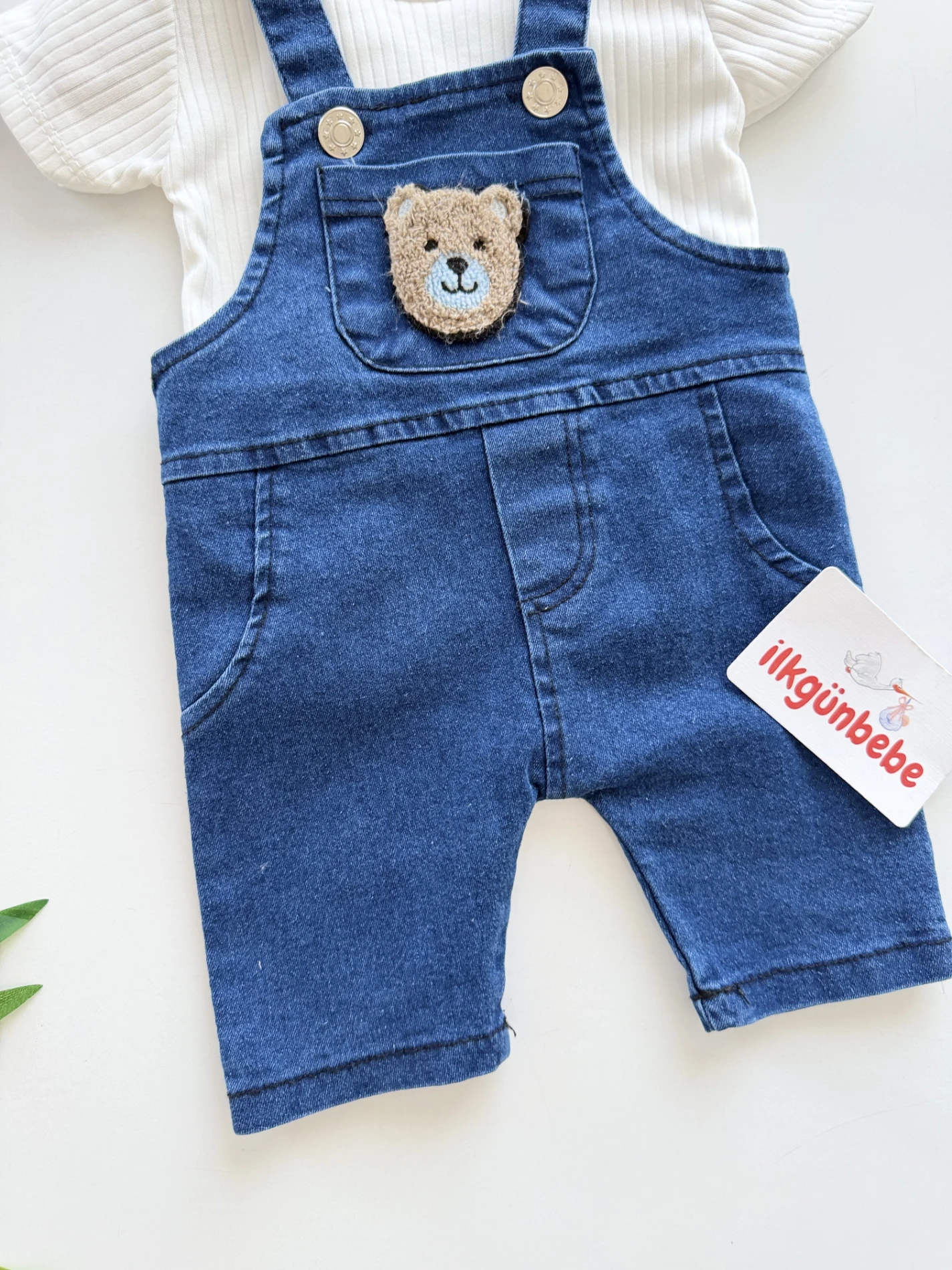 Teddy Bodyli Kot Salopetli Set