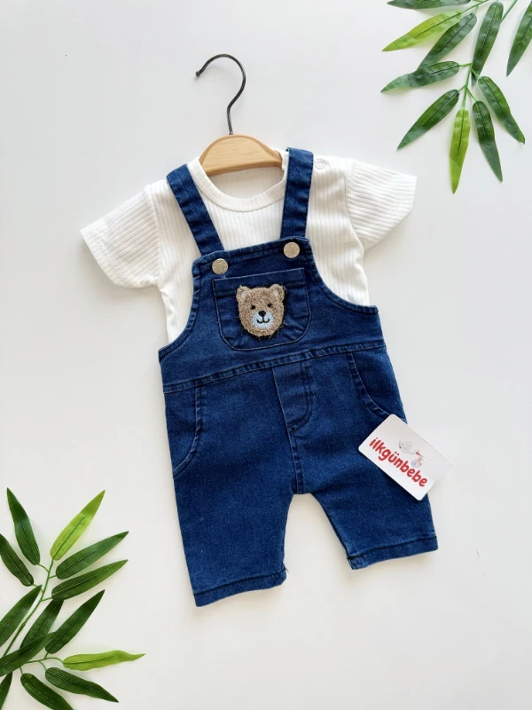 Teddy Bodyli Kot Salopetli Set