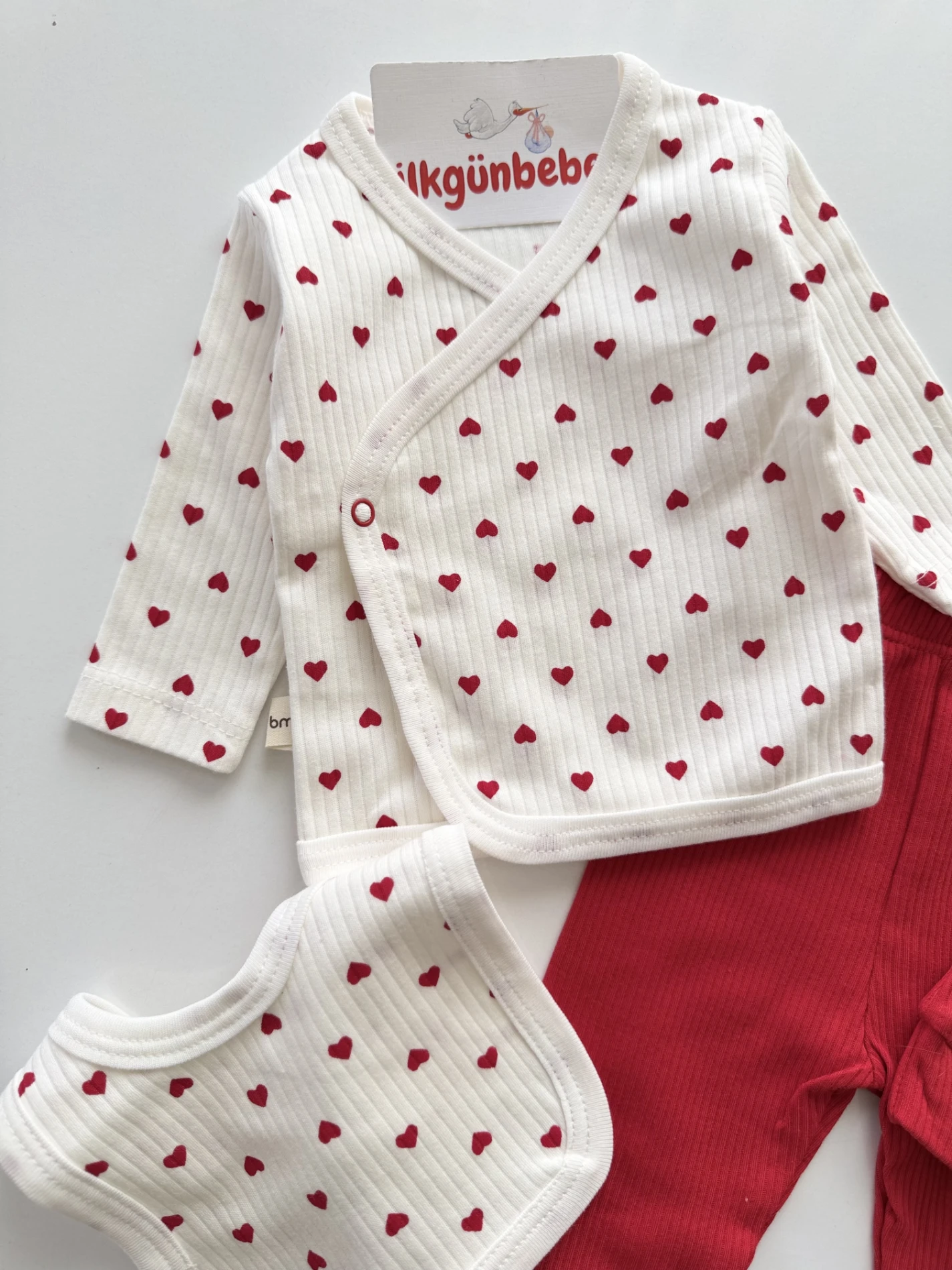 Kalp Temalı 5 Parça Yenidoğan Set