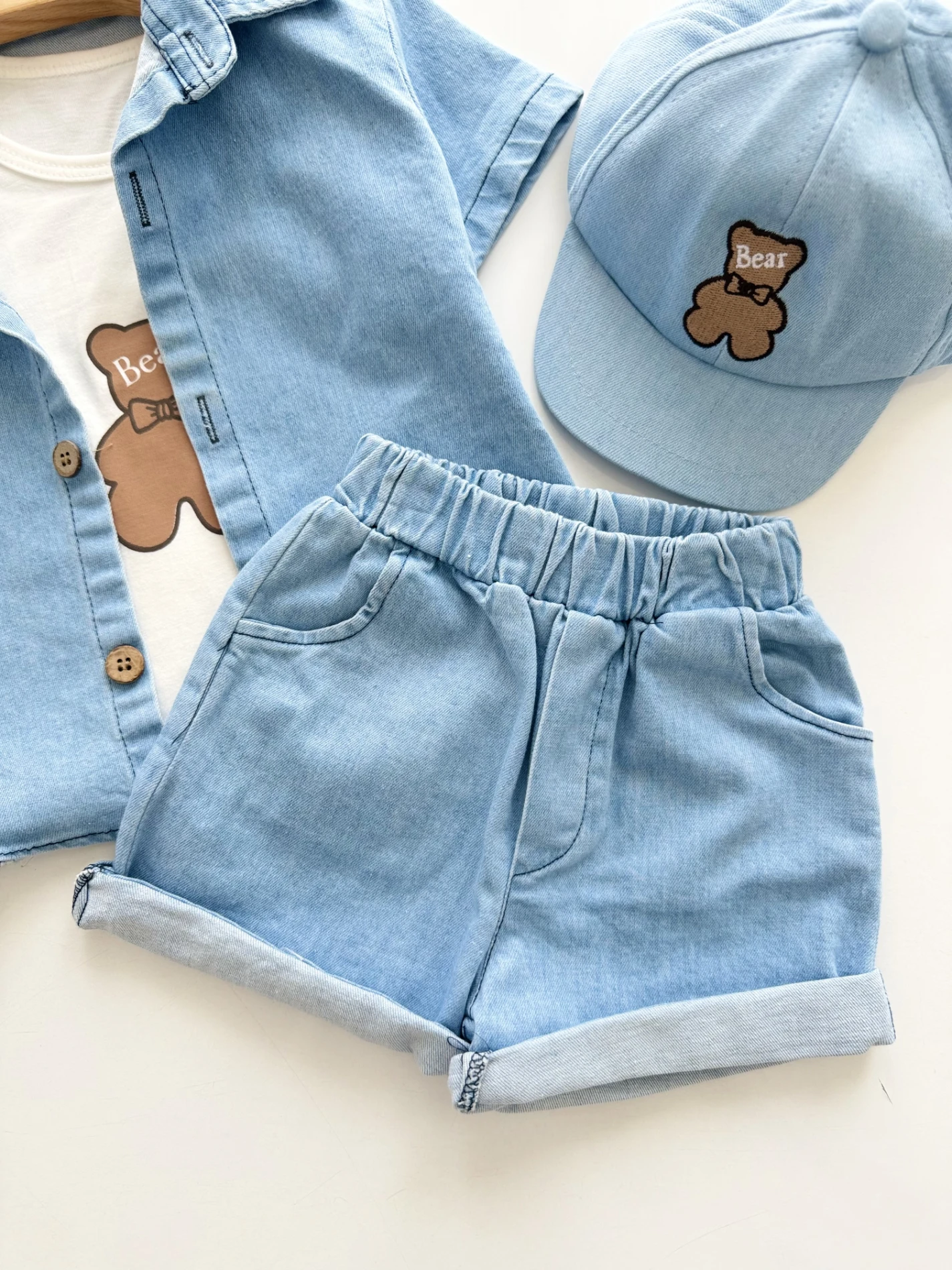 Bear Kot Denim Serisi: 4'lü Bebek Takımı
