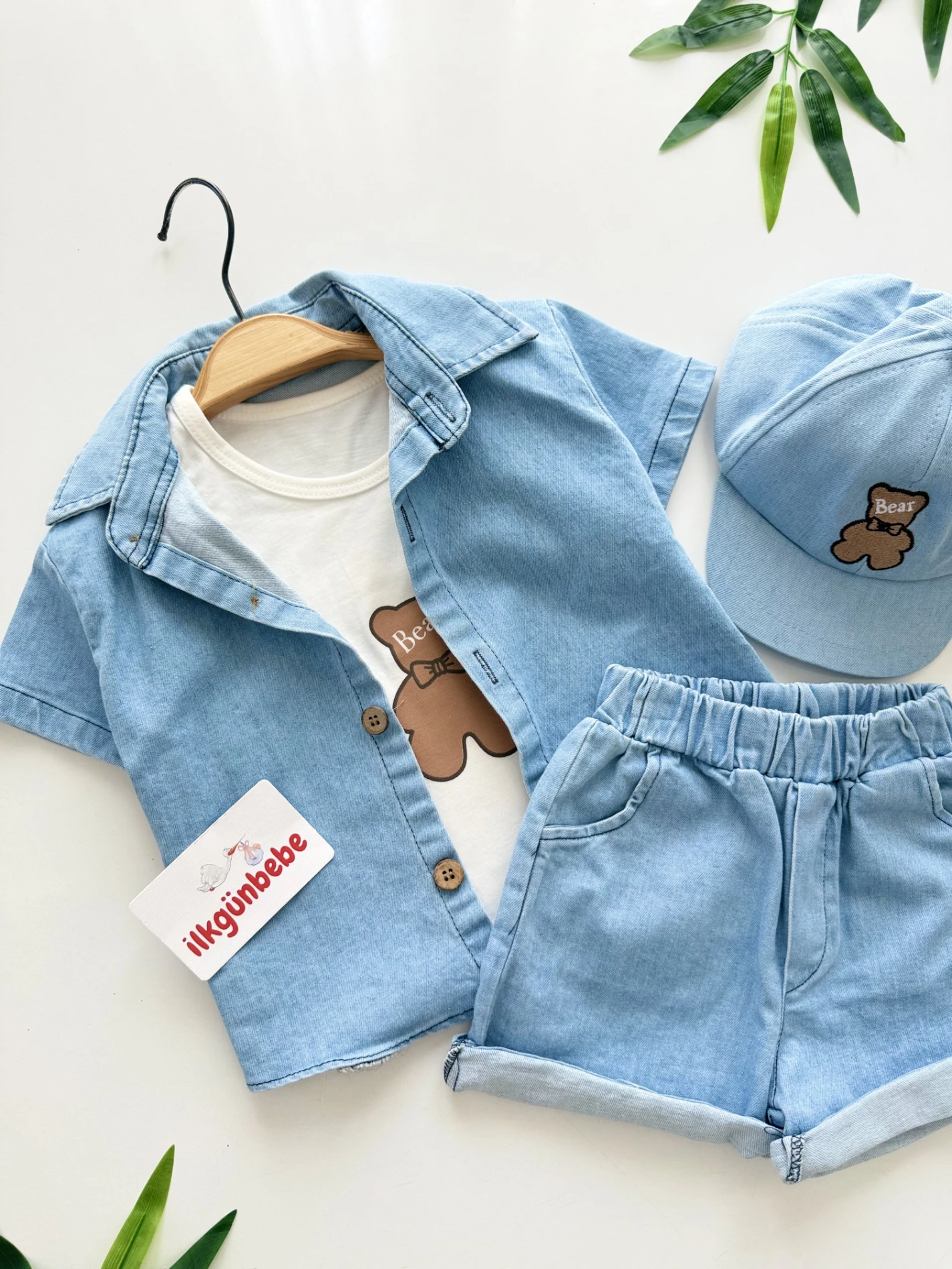 Bear Kot Denim Serisi: 4'lü Bebek Takımı