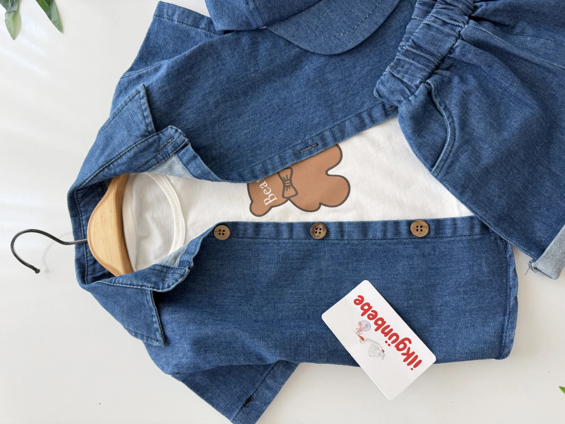 Bear Kot Denim Serisi: 4'lü Bebek Takımı