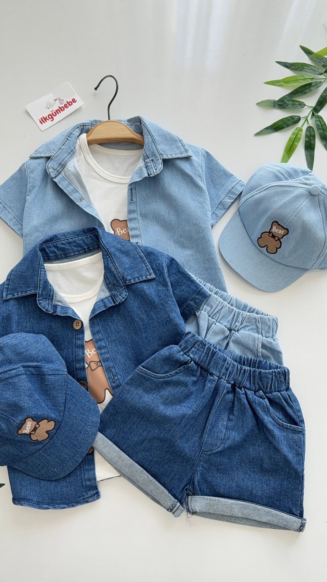 Bear Kot Denim Serisi: 4'lü Bebek Takımı
