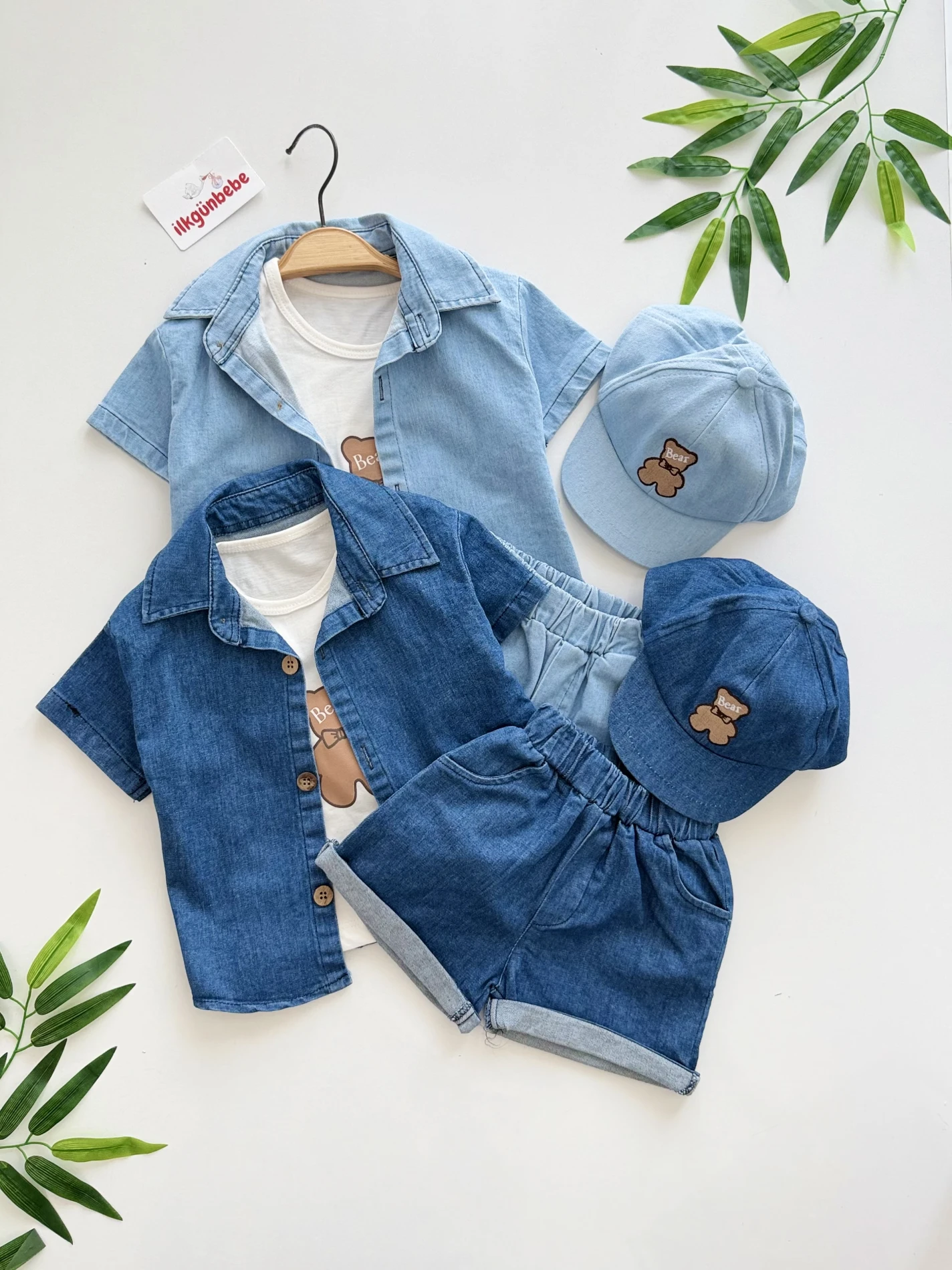 Bear Kot Denim Serisi: 4'lü Bebek Takımı