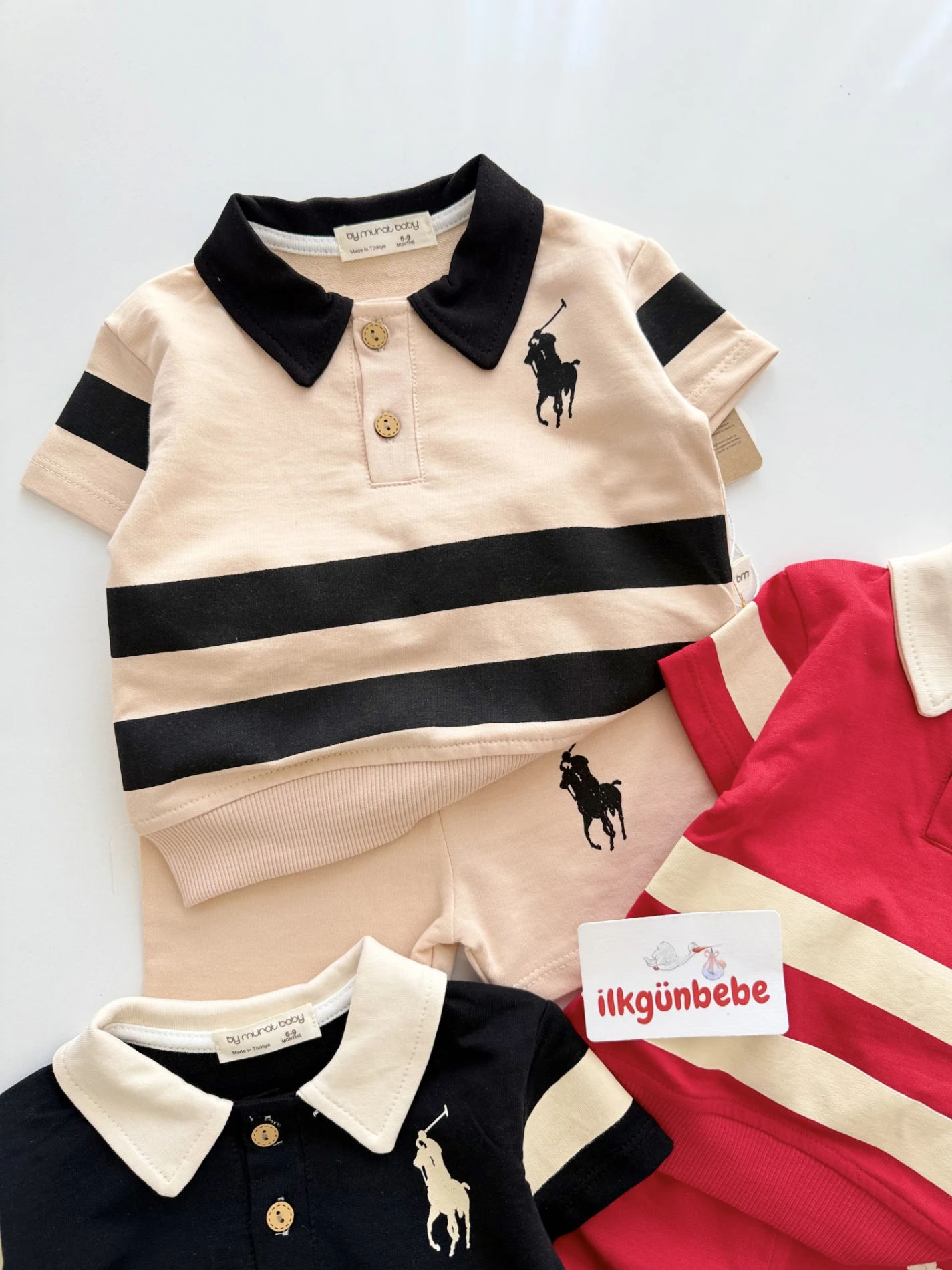 Marka Polo Yaka Çizgili Takım