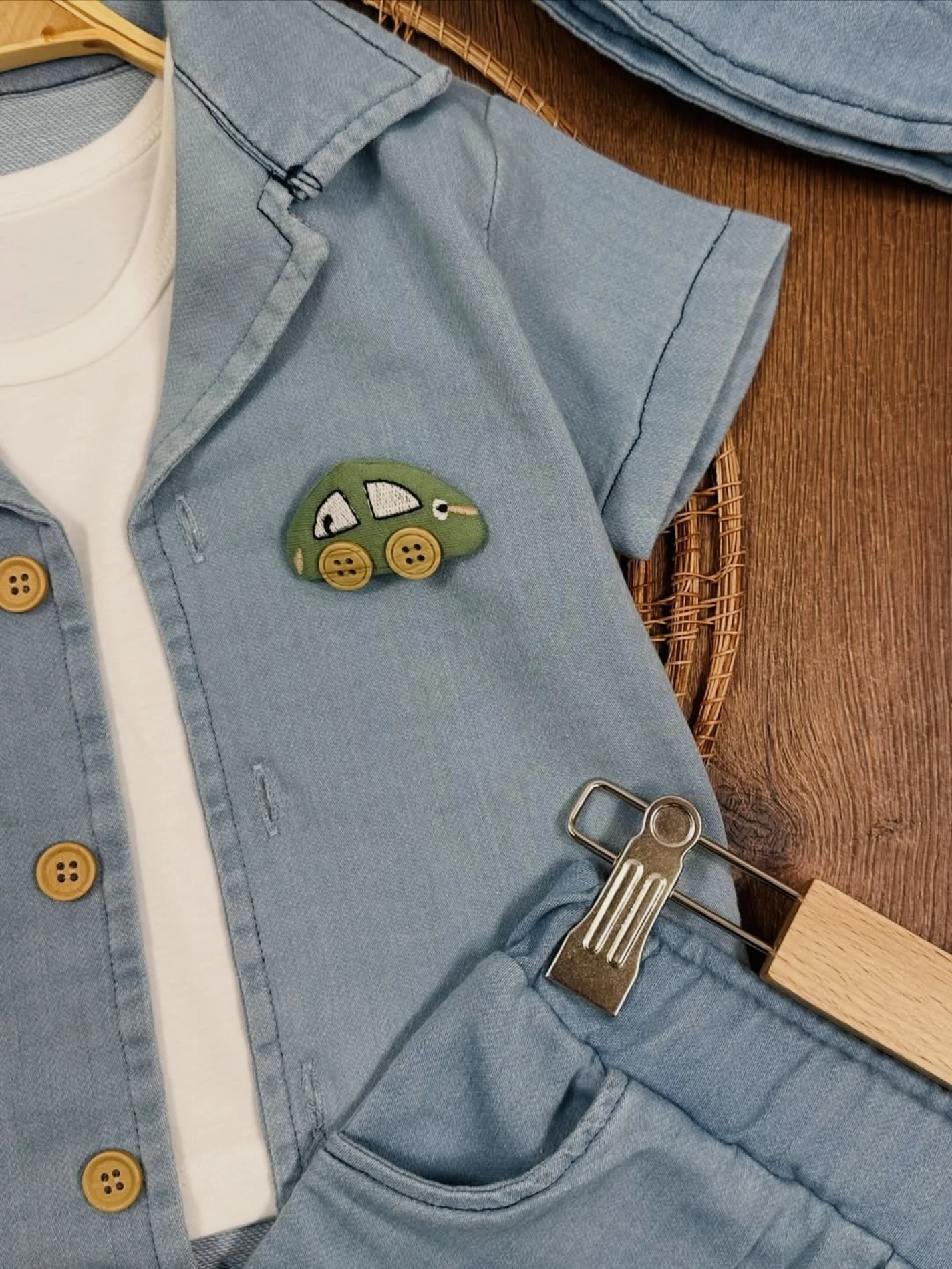 Kot Likralı Şapkalı Araba Oyuncaklı  Badili 4lü Yazlık Takım 