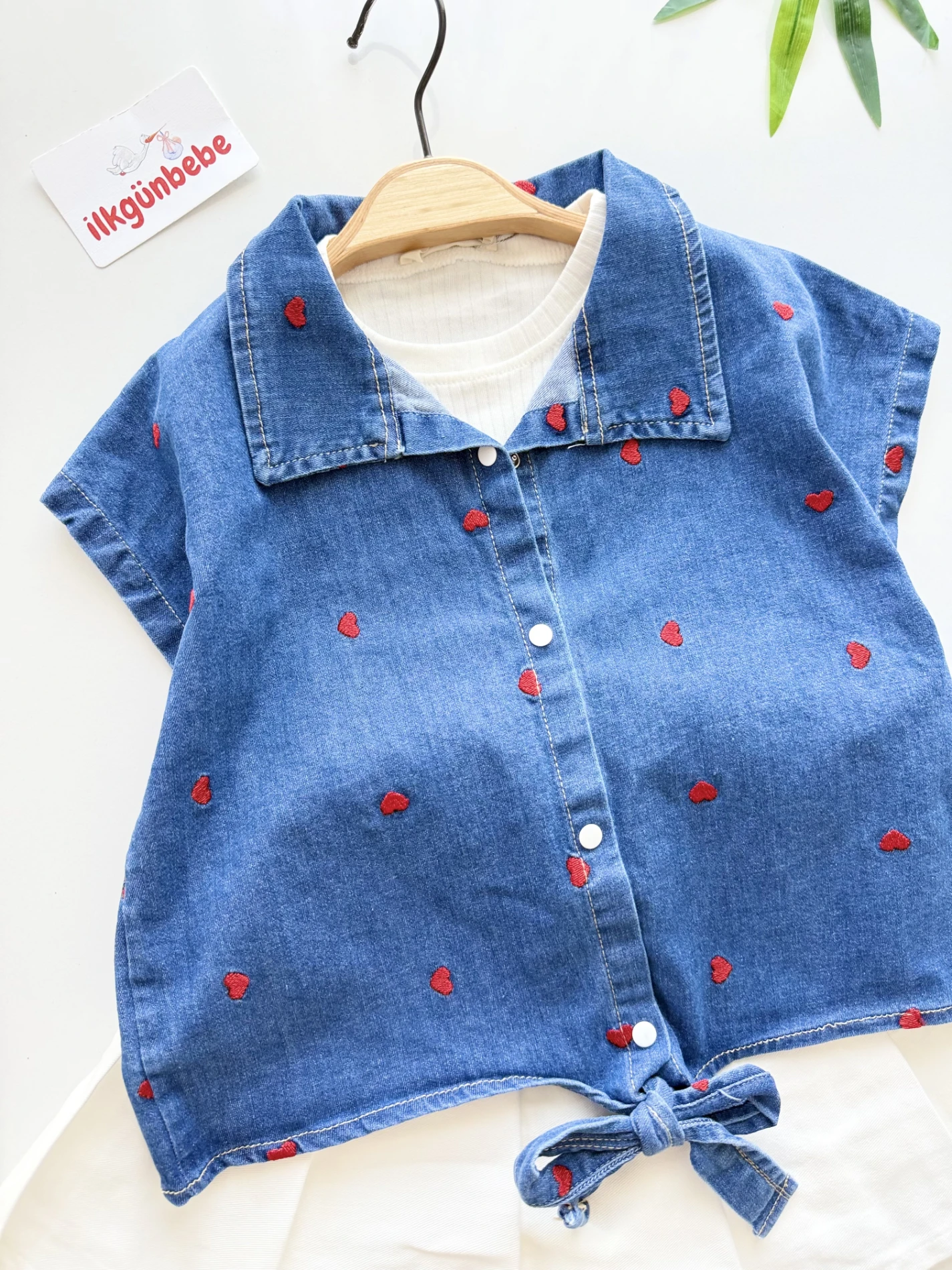 Kalpli Denim Şort Etekli 3’lü KotTakım