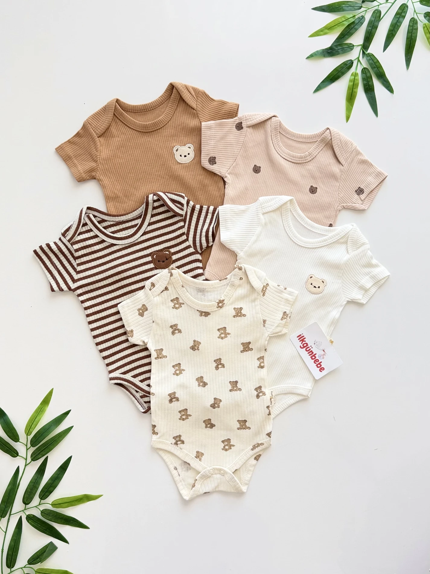 Teddy 5’li %100 Pamuk Zıbın Set