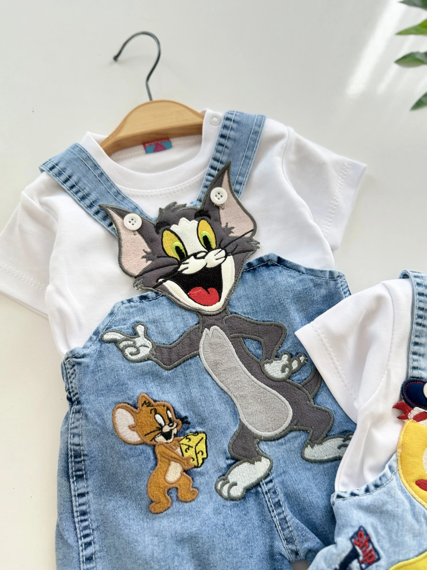 Tom & Jerry  Desenli  Unisex Kot Salopet & Body 
