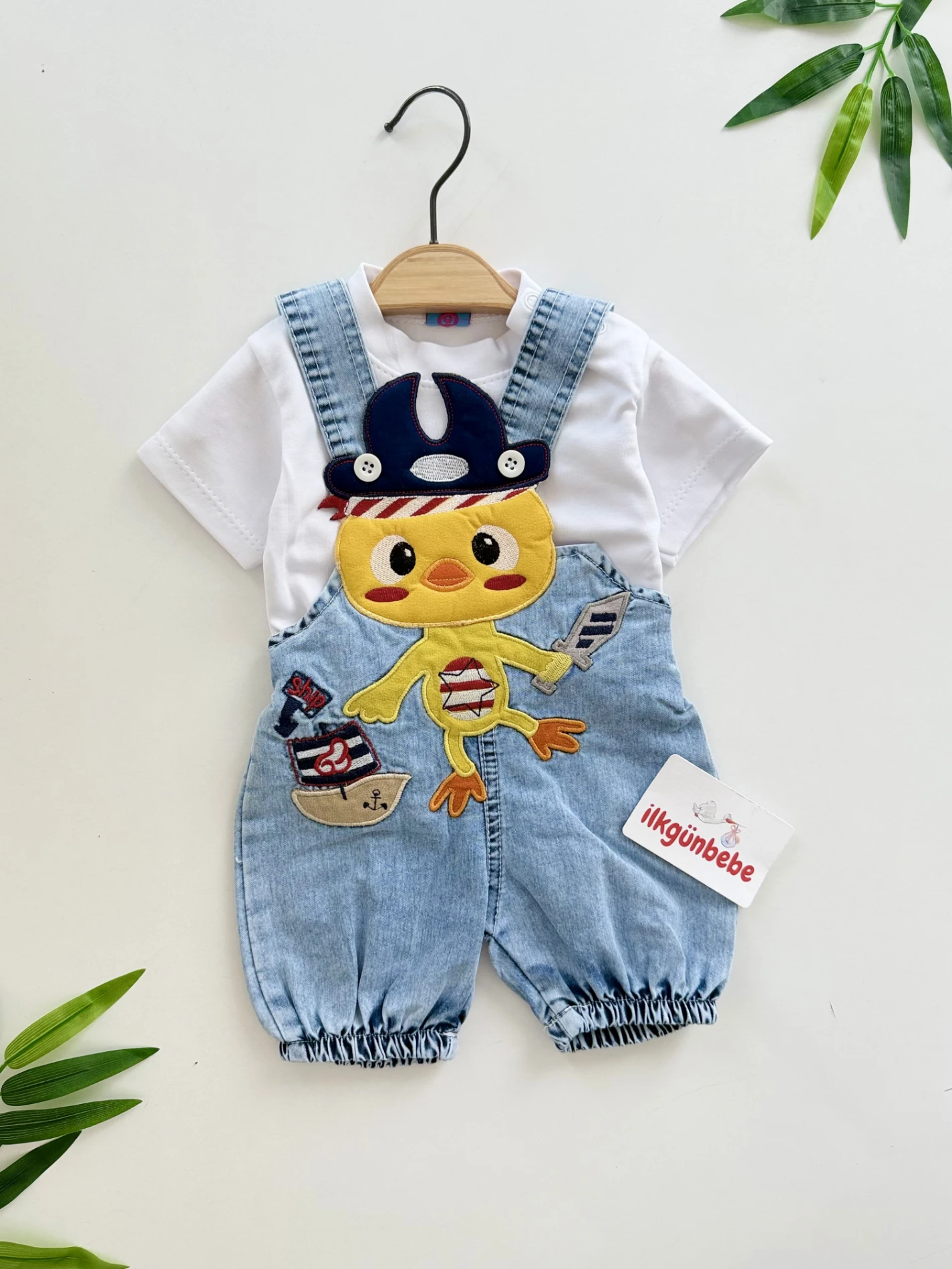 Civciv Desenli  Unisex Kot Salopet & Body 