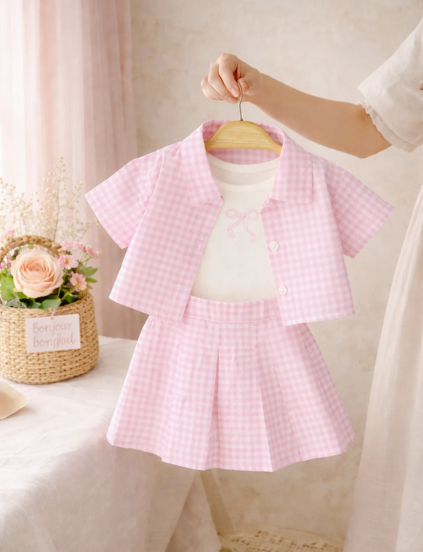 Lori Ekose Crop & Etek 3’lü Takım