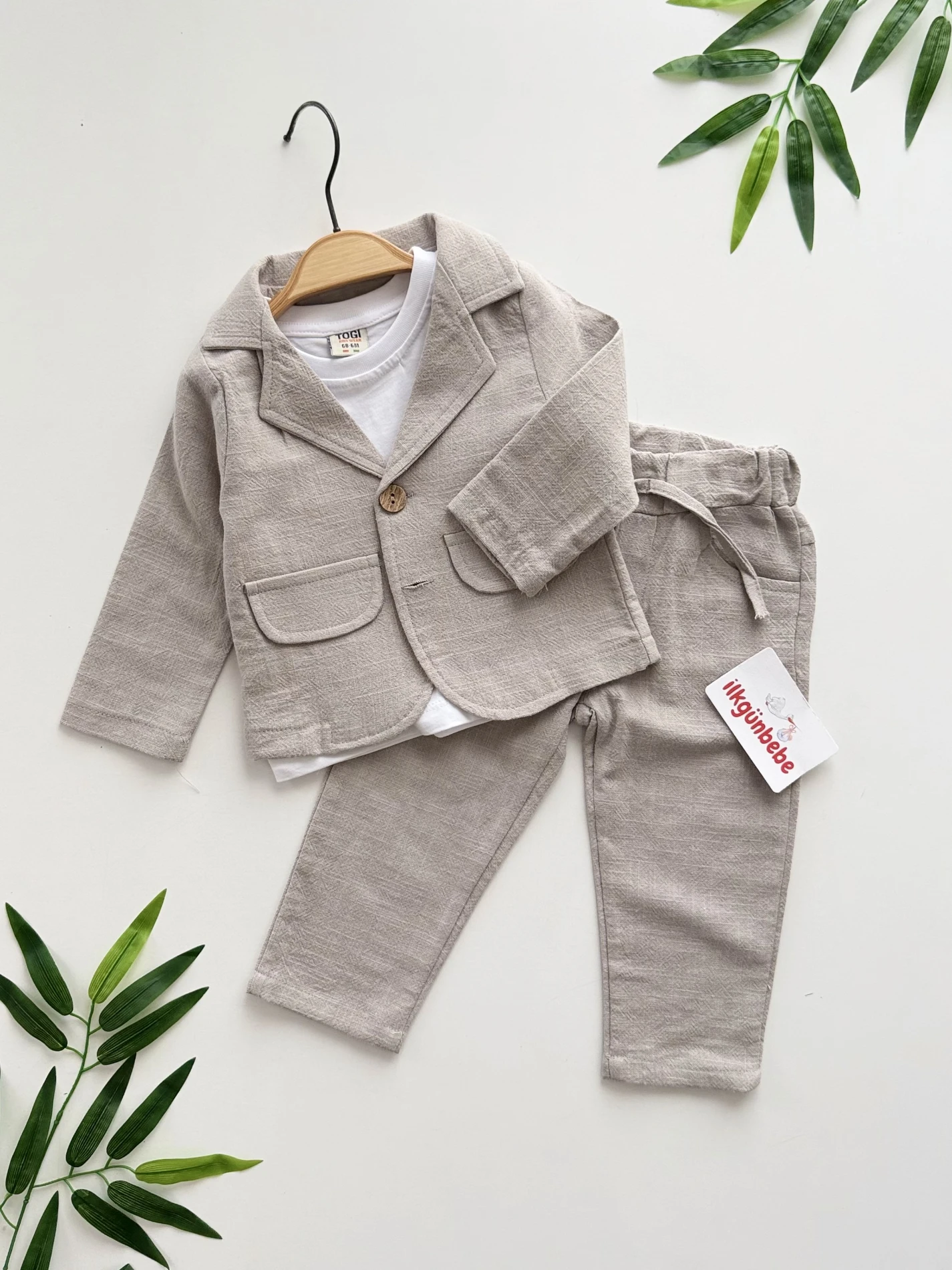 Blazer Ceketli Keten  3’lü Takım