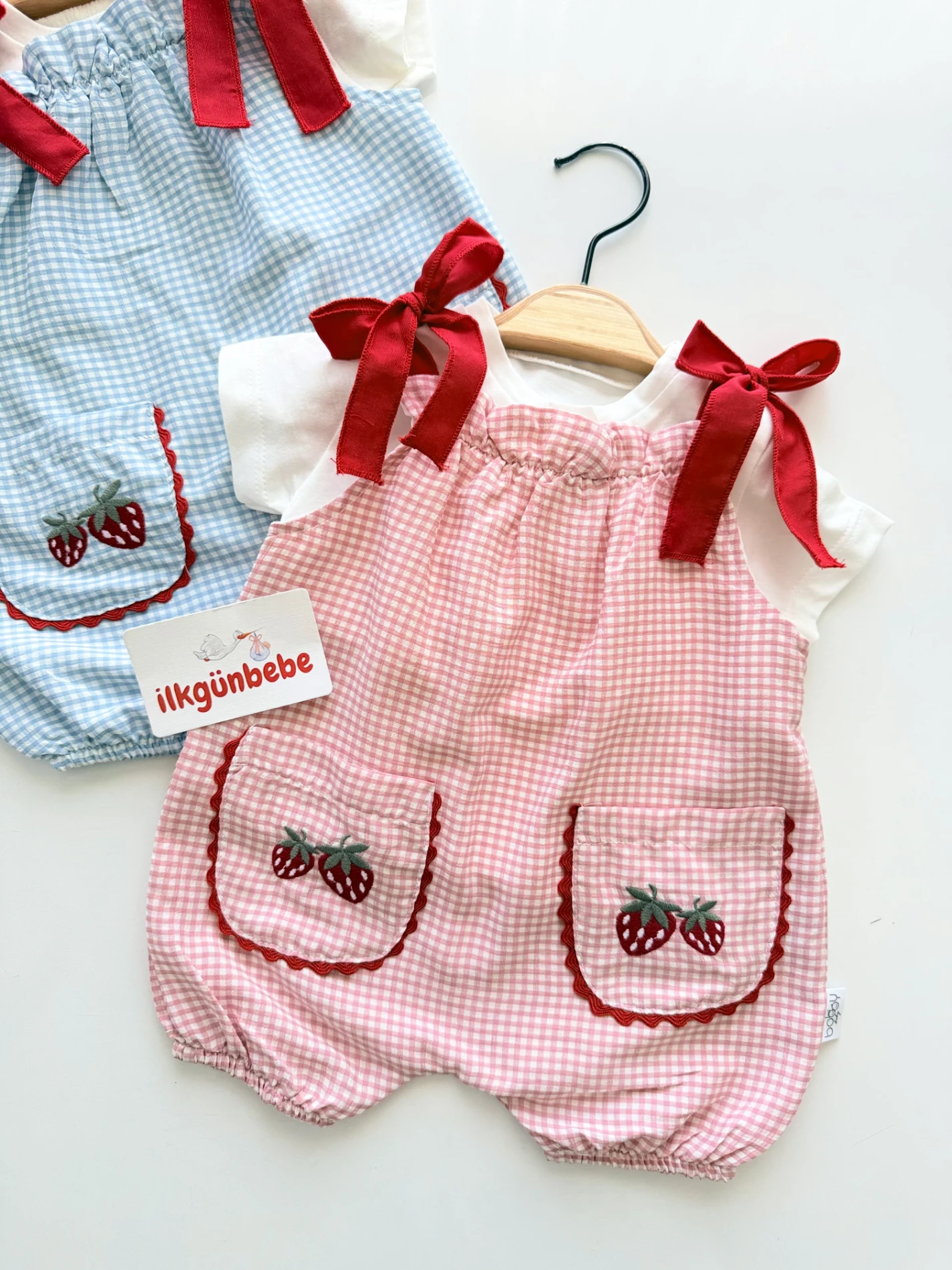 Strawberry Ekose Fiyonk Tulum & Body Set