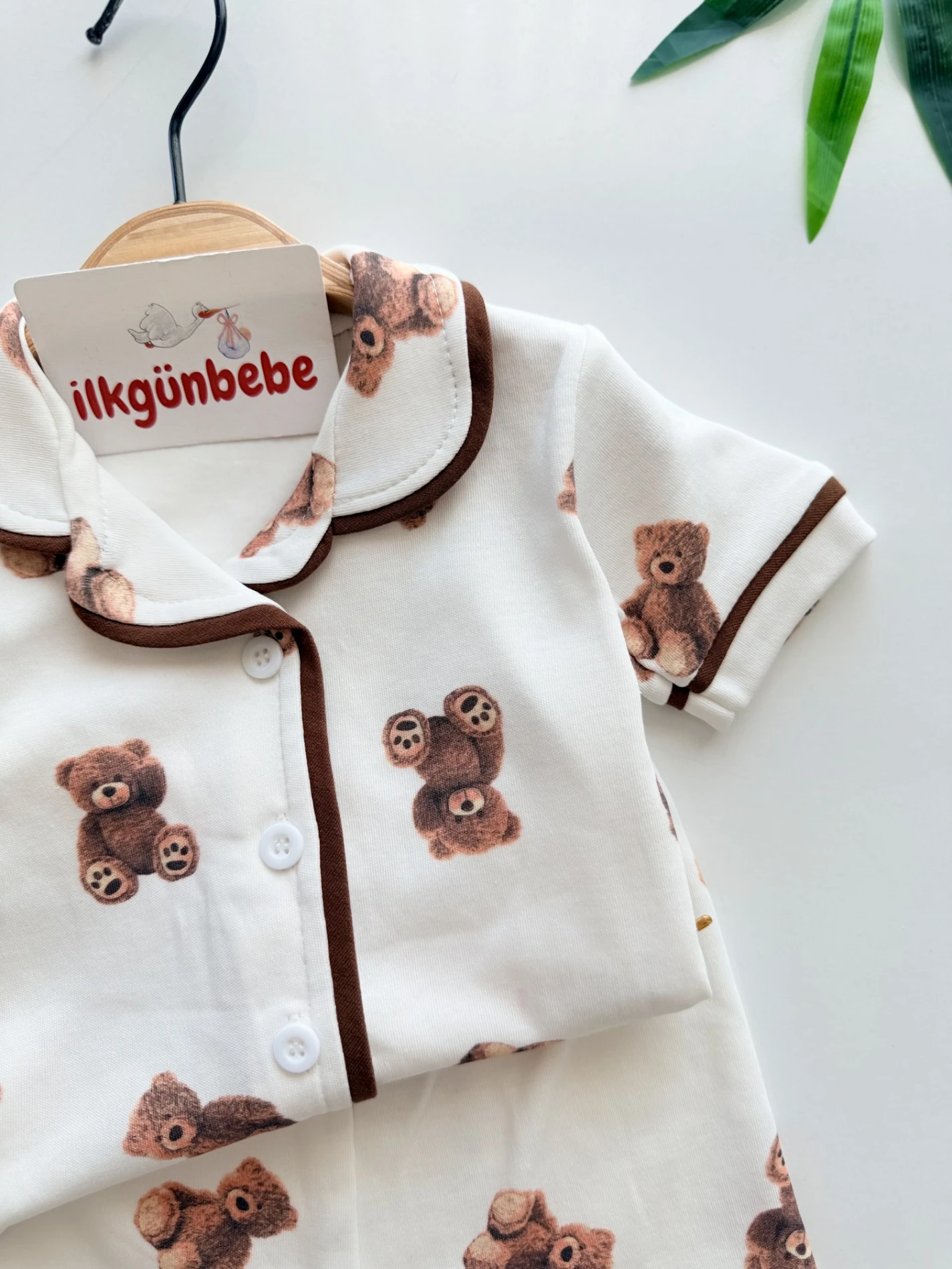 Teddy Pinterest %100 Pamuk Bebe Yaka Pijama