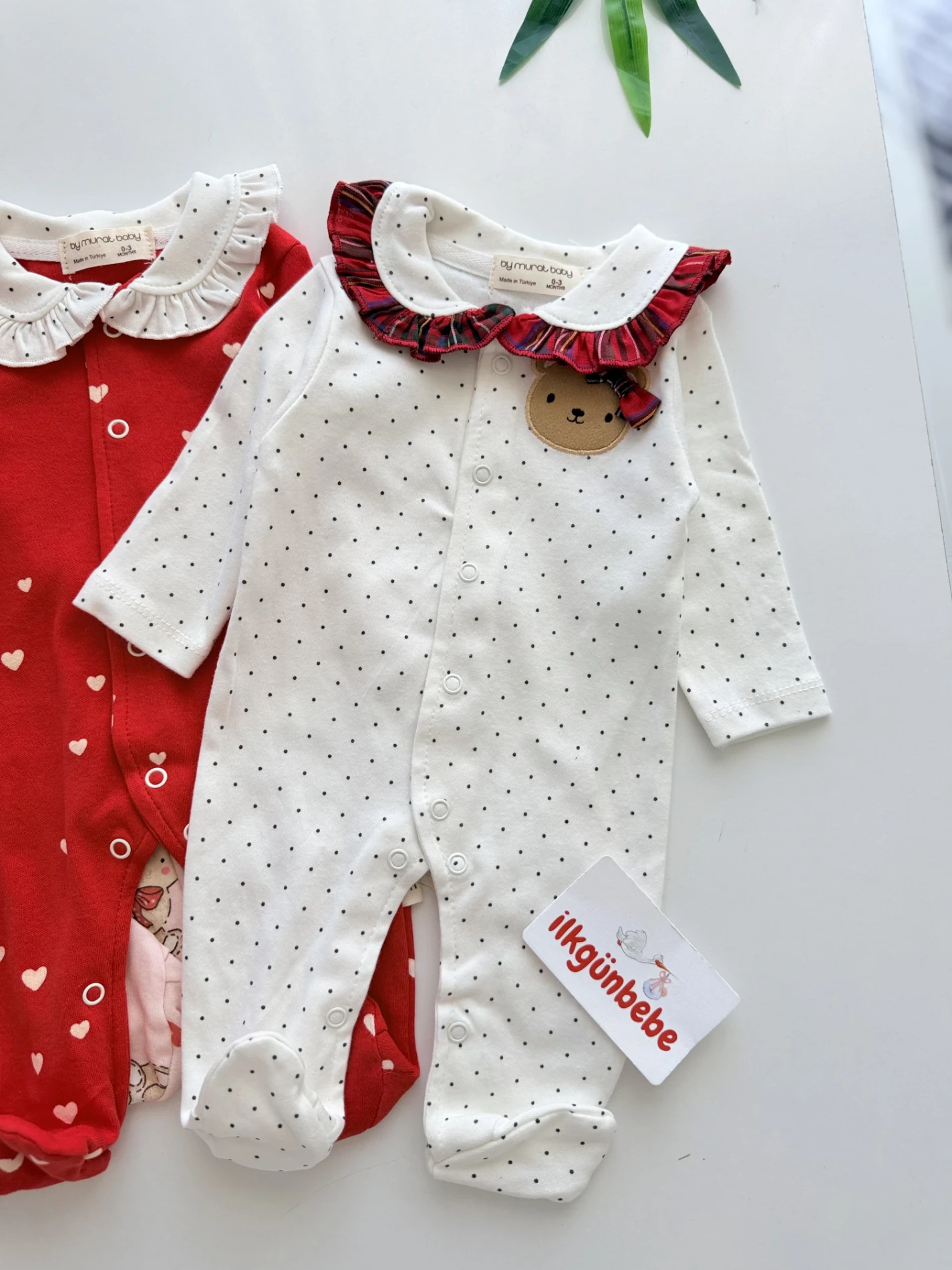 Teddy Kalp Desenli %100 Pamuk 3’lü Tulum Set