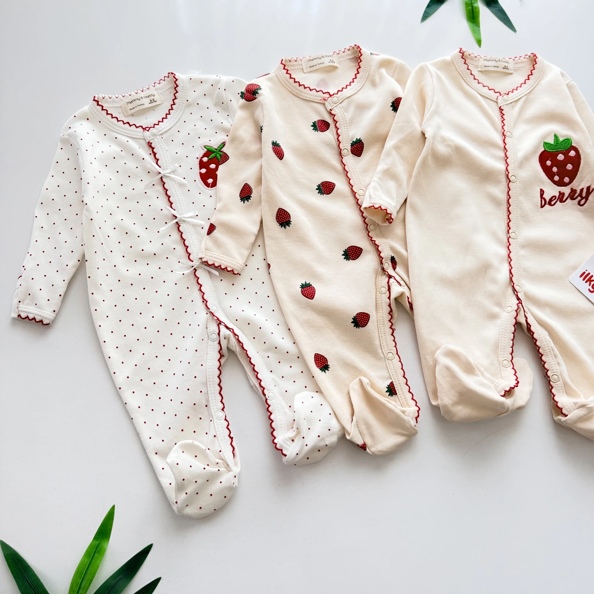 Strawberry 3 Tulum 3 Bone %100 Pamuk Set