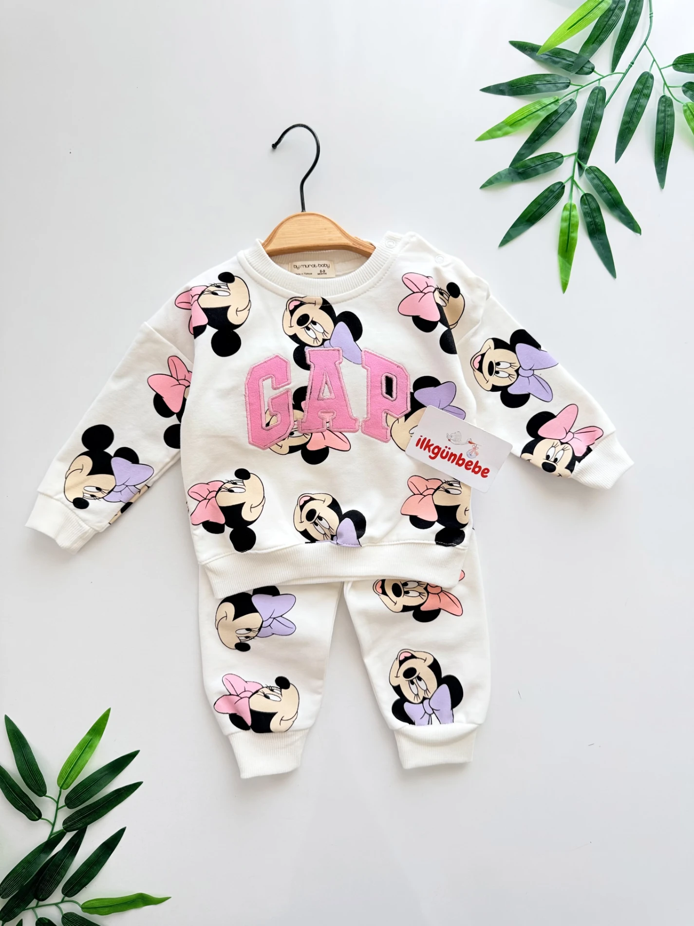 Minnie Mouse Baskılı %100 Pamuk  Marka Baskılı 2’li Mevsimlik Takım