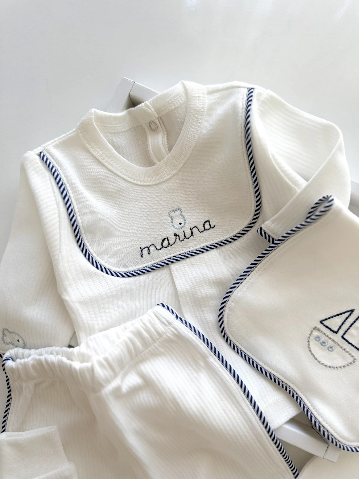 Marine 5 Parça Kutulu %100 pamuk set