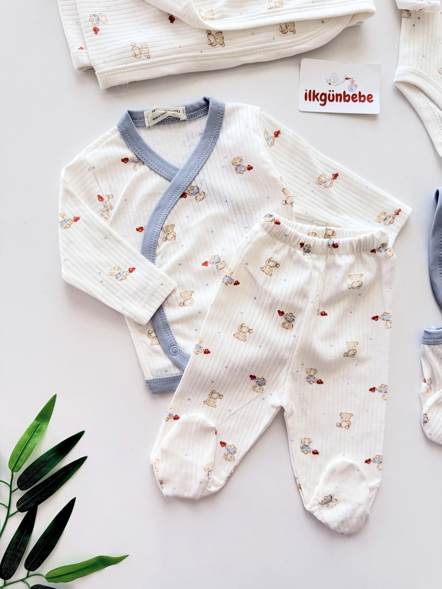 Teddy Bear  7 Parça %100 Pamuk Yenidoğan Set