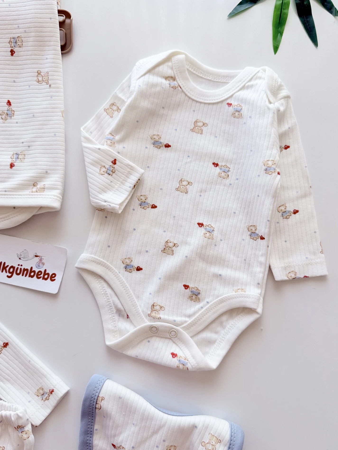 Teddy Bear  7 Parça %100 Pamuk Yenidoğan Set