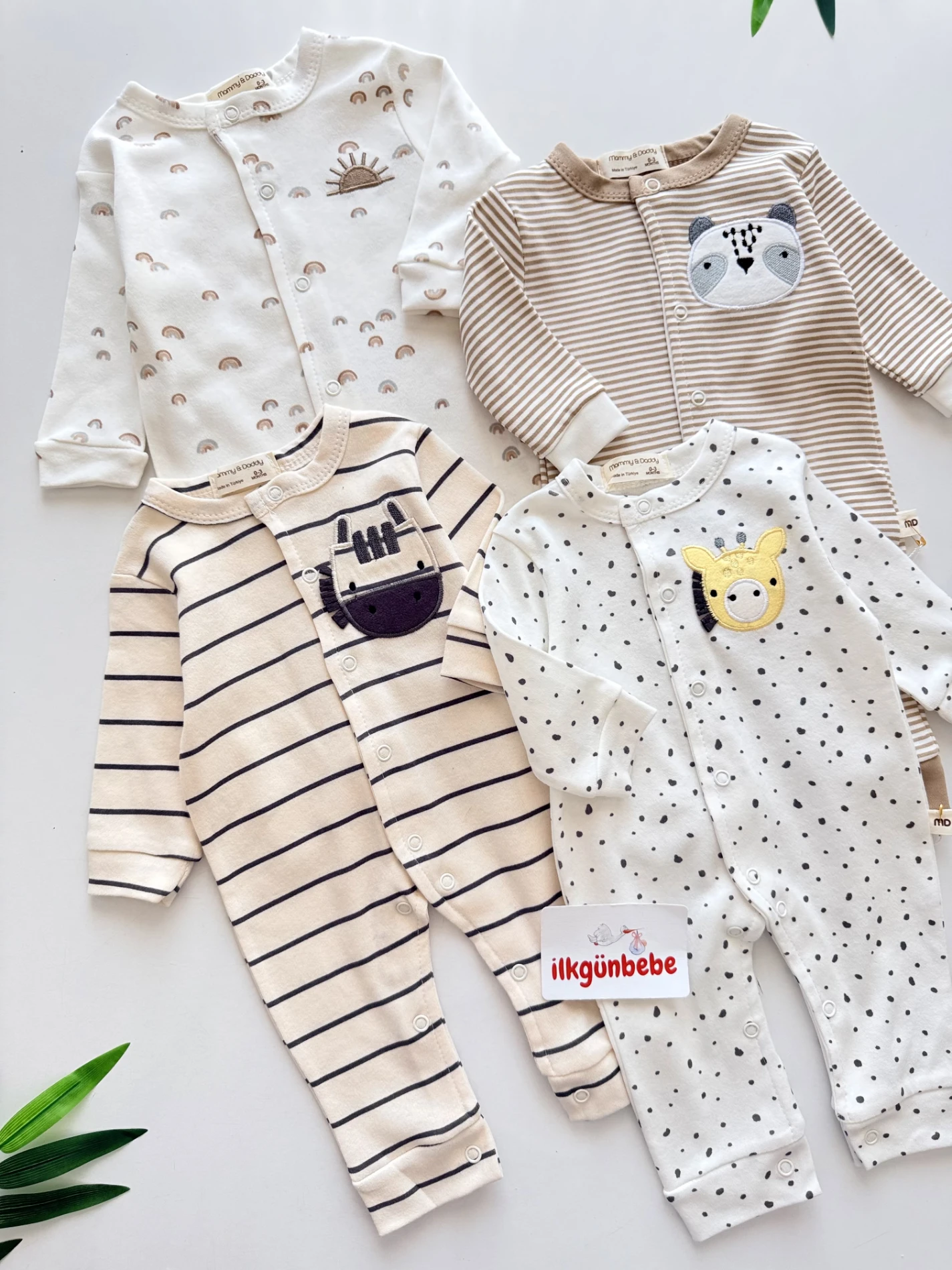 Animals Çizgili %100 Pamuk 4’lü Set