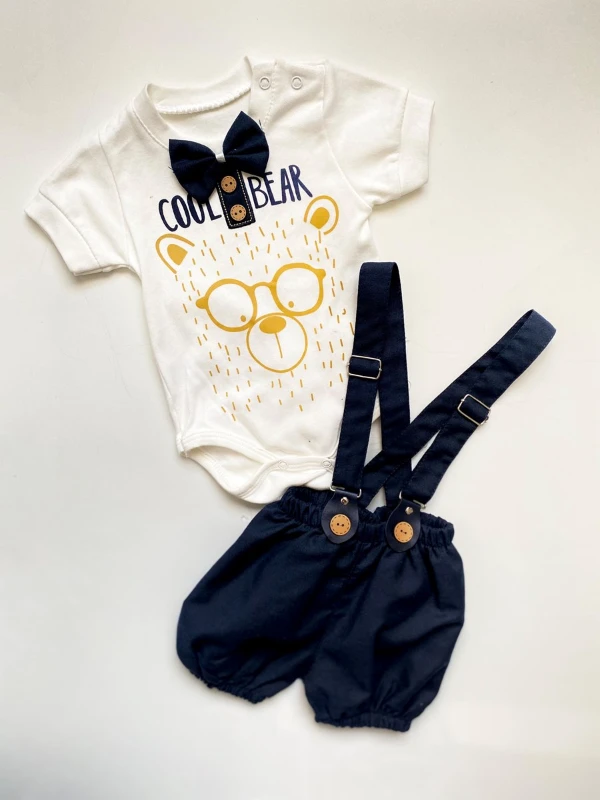 Cool Bear Unisex Zıbınlı  Tişört Salopet