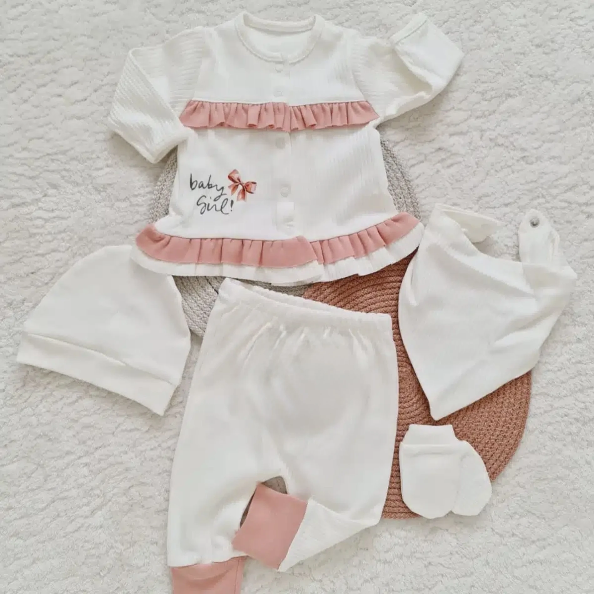 %100 Pamuk 5 Parça Yenidoğan Set