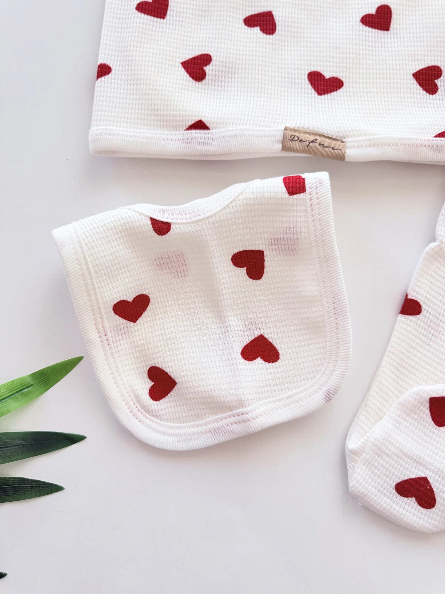 Love Kalp Desenli  %100 Pamuk Yumuşacık Premium Battaniyeli 5 Parça Set
