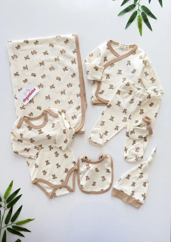 Teddy Pinterest   7 Parça %100 Pamuk Yenidoğan Set
