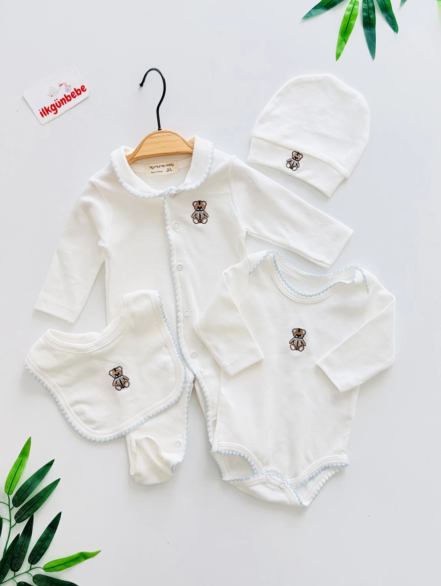 Teddy Premium Dikiş Detaylı 4’lü %100 Pamuk Set